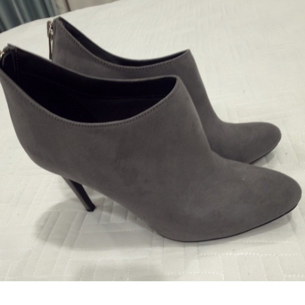 Kelly & Katie Caylla Grey Faux Suede Stiletto Ankle Boots Pointed Toe 8 - Picture 6 of 8